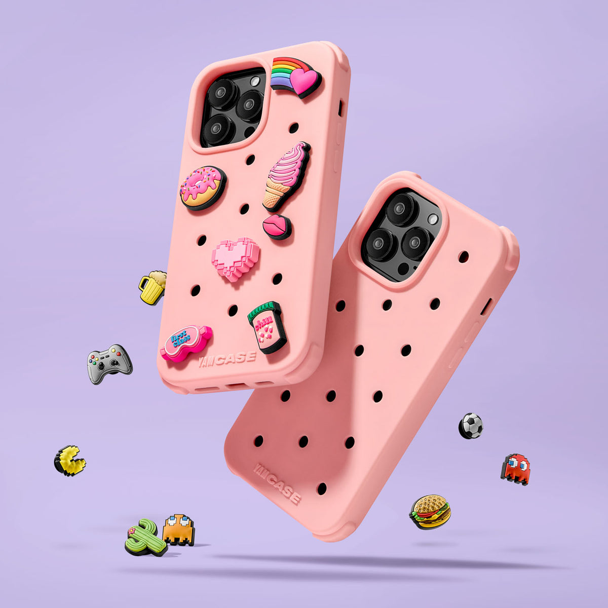 iPhone Jibbitz Pink Silicone YamCase