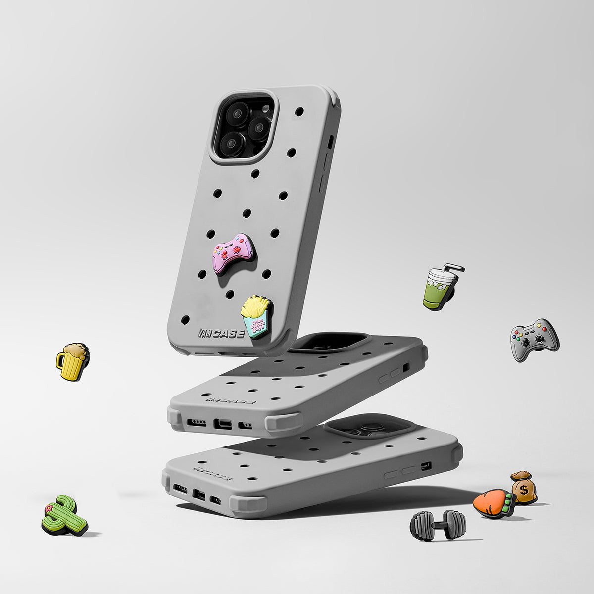 iPhone Jibbitz Grey Silicone YamCase