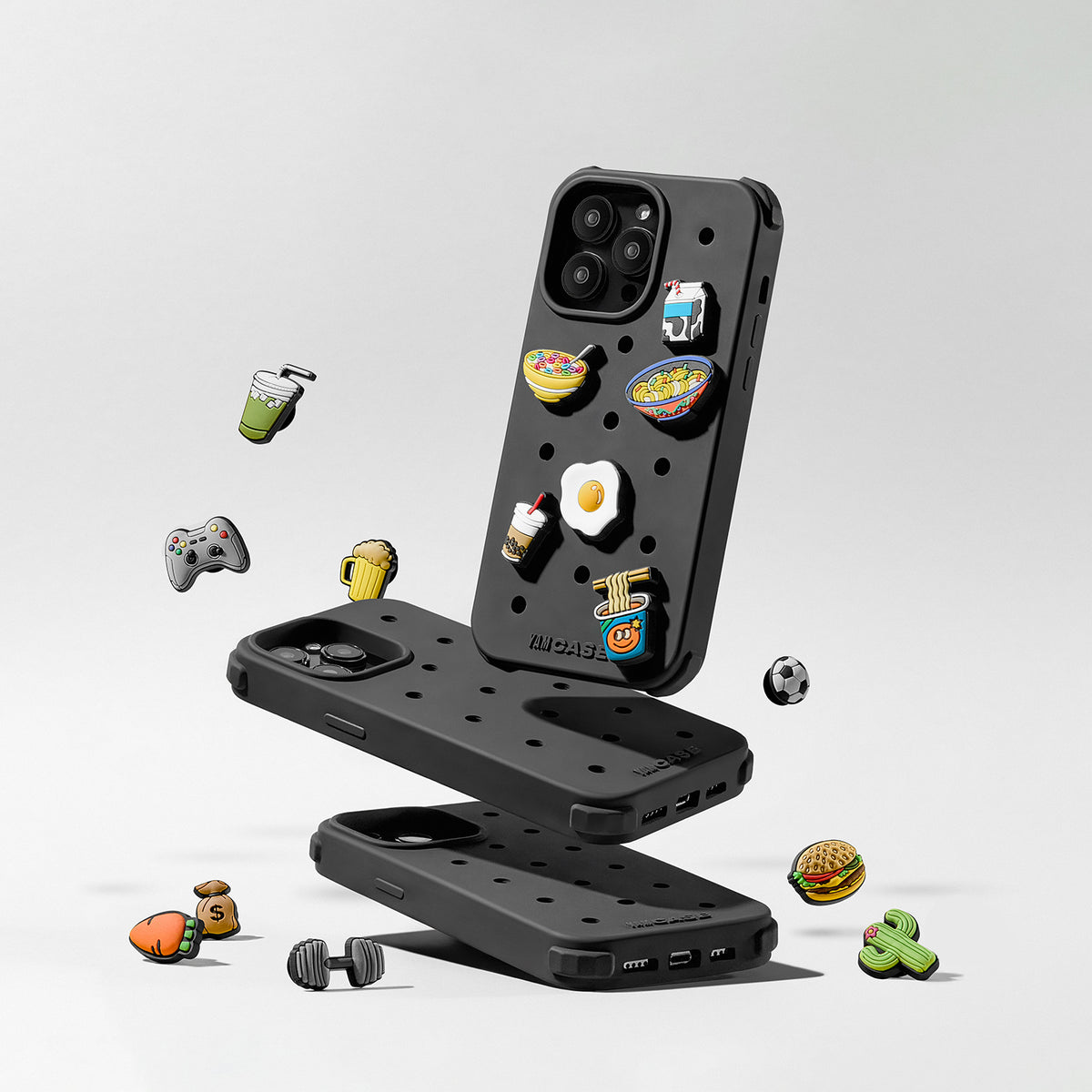 iPhone Jibbitz Black Silicone YamCase