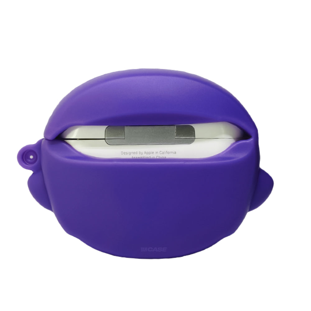 Design de cabeça violeta AirPods YamCase